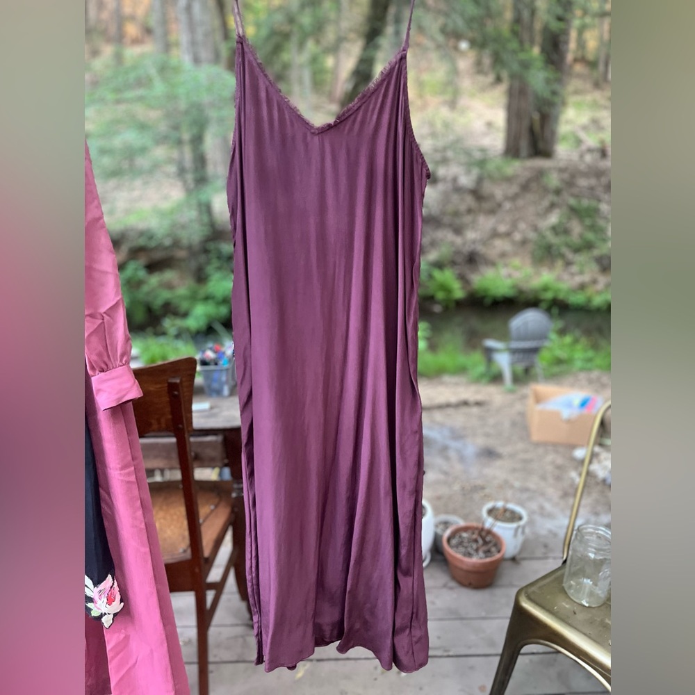 ATM Anthony Thomas Melillo plum silk slip dress